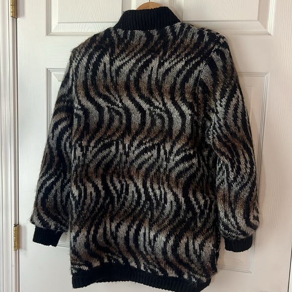 Vintage 80s Rochelle California Mohair Blend Animal Print Full Zip Jacket, Sz M - Picture 3 of 12
